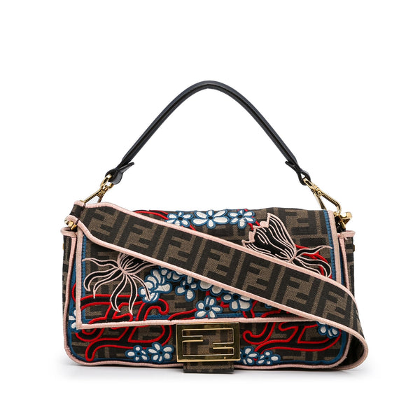 Fendi Zucca Embroidered Karligraphy Baguette (SHG-tbdDOJ)