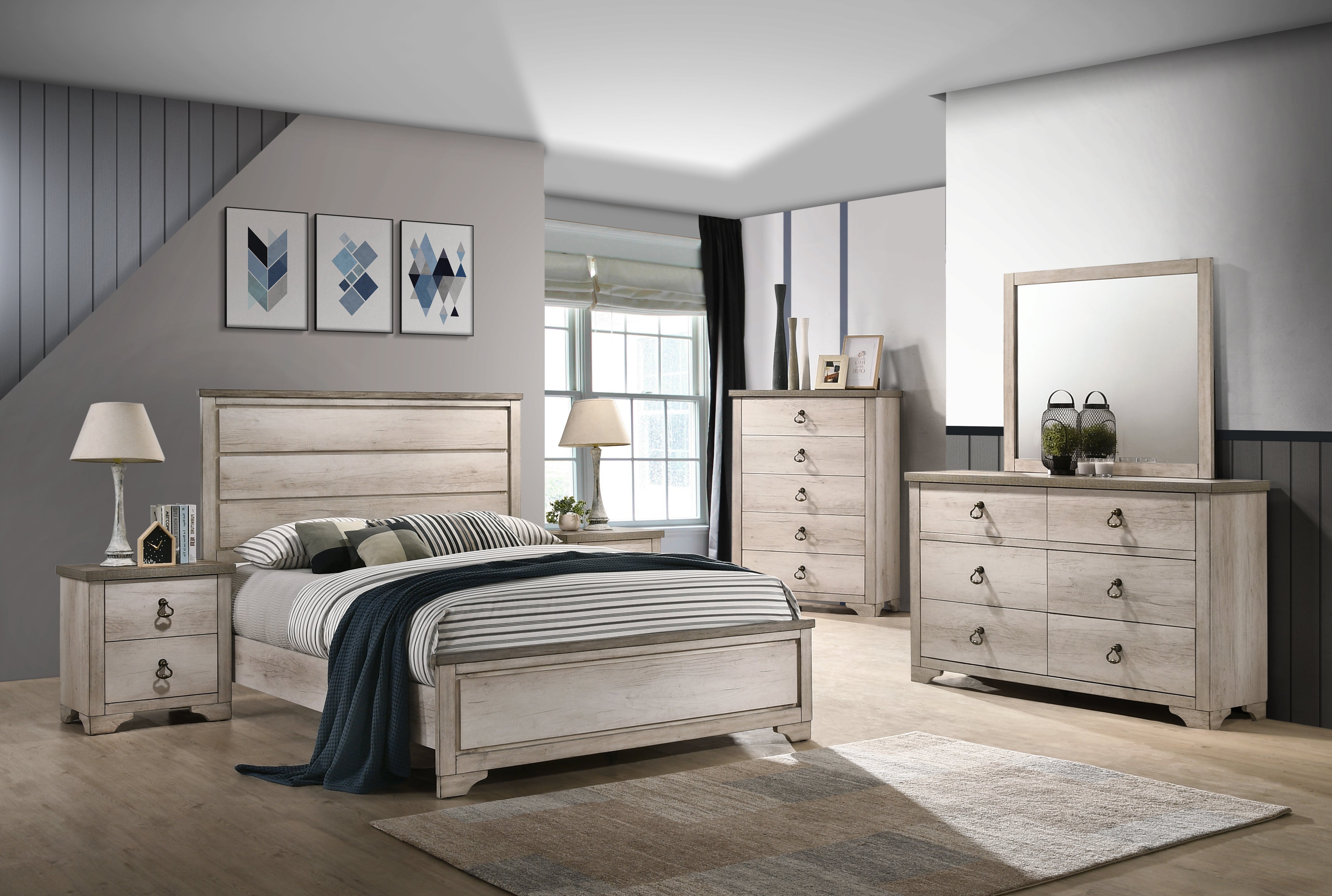 Patterson Driftwood Panel Bedroom Set - Luna Furniture
