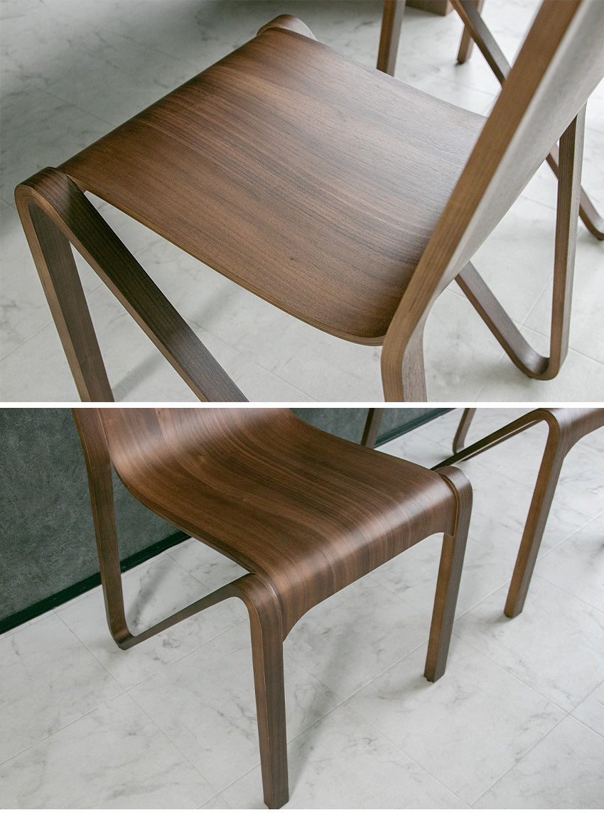 lushroom 【2脚/4脚セット】 ダイニングチェア 天然木 ウォールナット