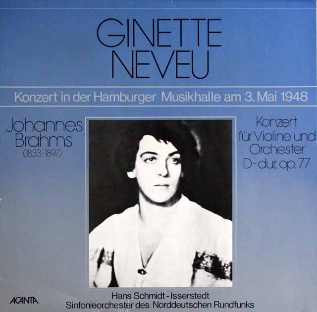 LP レコード ヌヴー、イッセルシュテットのブラームス/ヴァイオリン