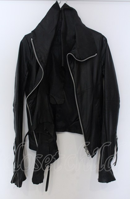 EKAM / ゴートスキン変形ライダースジャケット L ブラック O-25-04-04