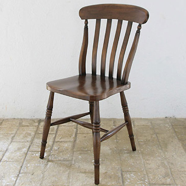 英国アンティークリプロダクト オーク スラットバックチェア 【玄関前
