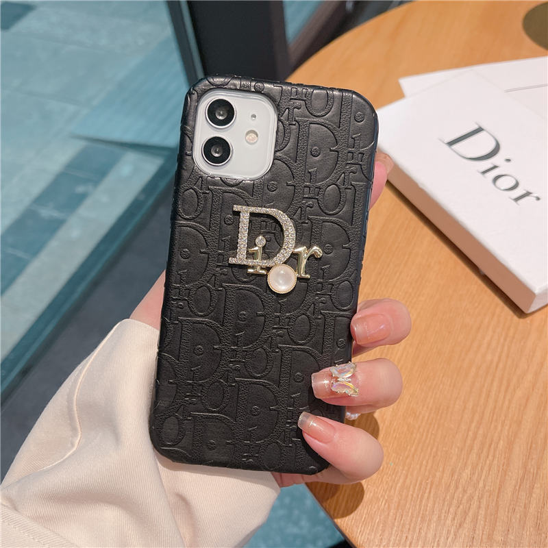diorロゴ iphone16pro/16/15 レザーケース レディース iphone14 ケース