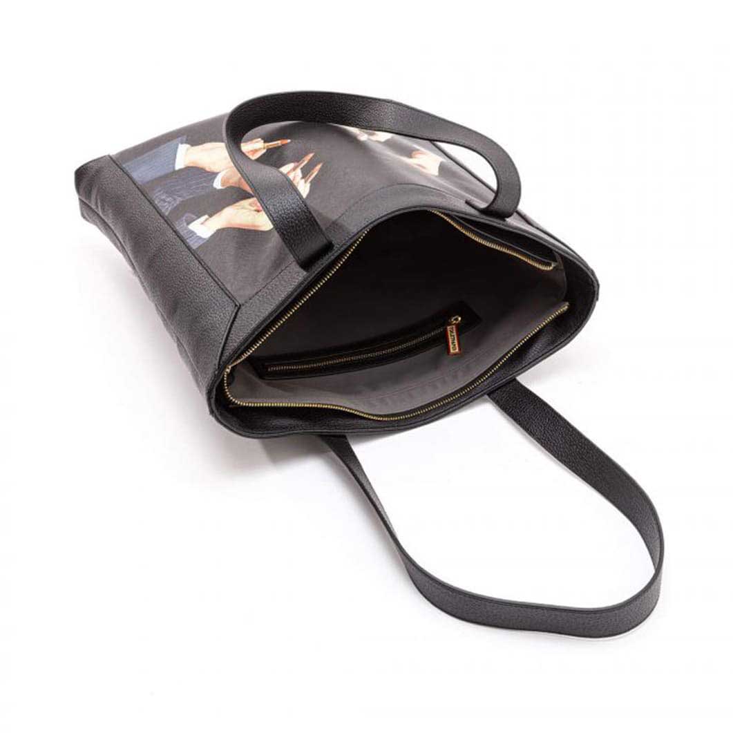 Seletti Toiletpaper レザーライクトートバッグ Lipsticks ブラック