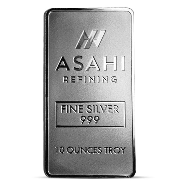 Asahi 10 Ounce Silver Bar (Minted), .999 Pure