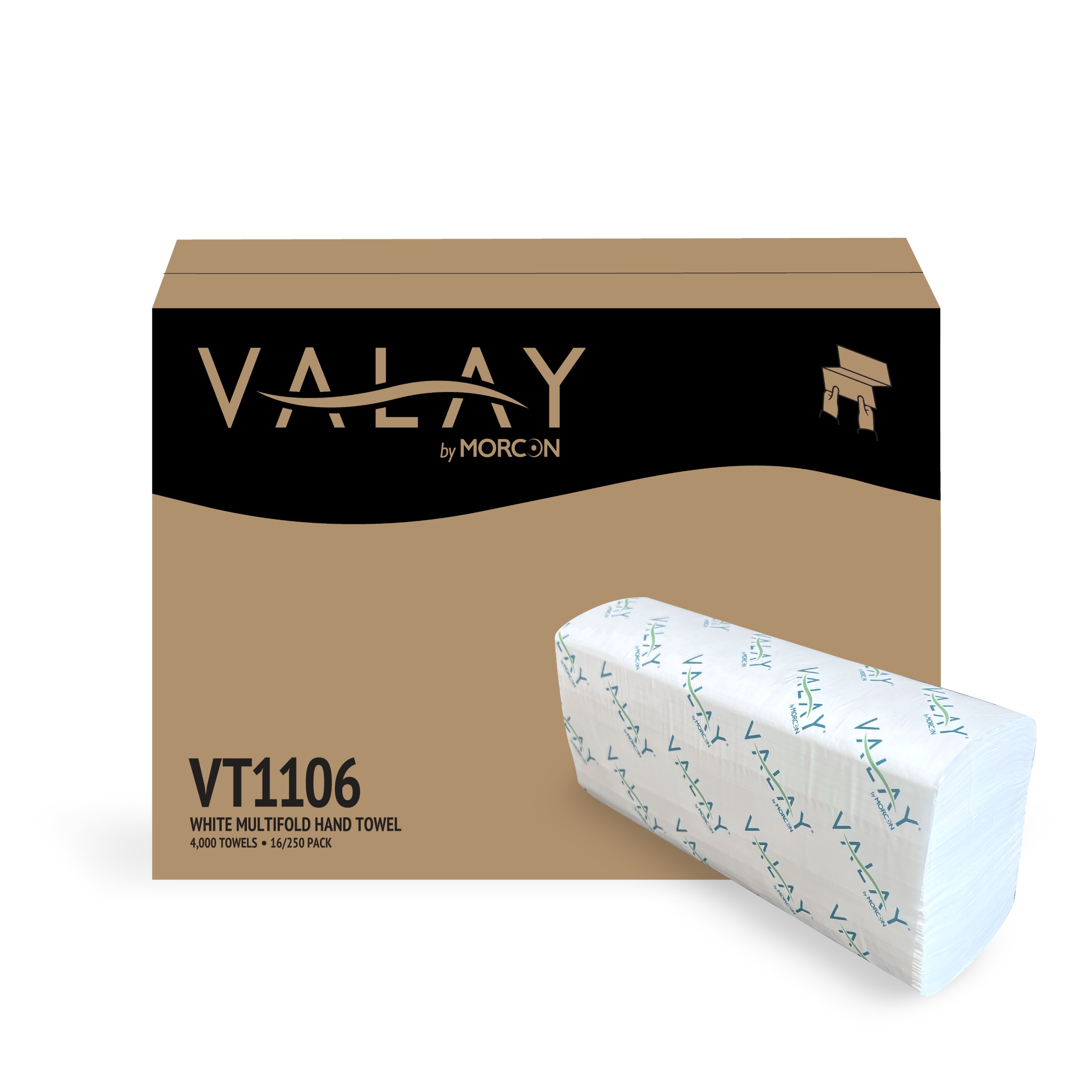 VT1106 Valay® White Multifold Towel - Morcon Tissue