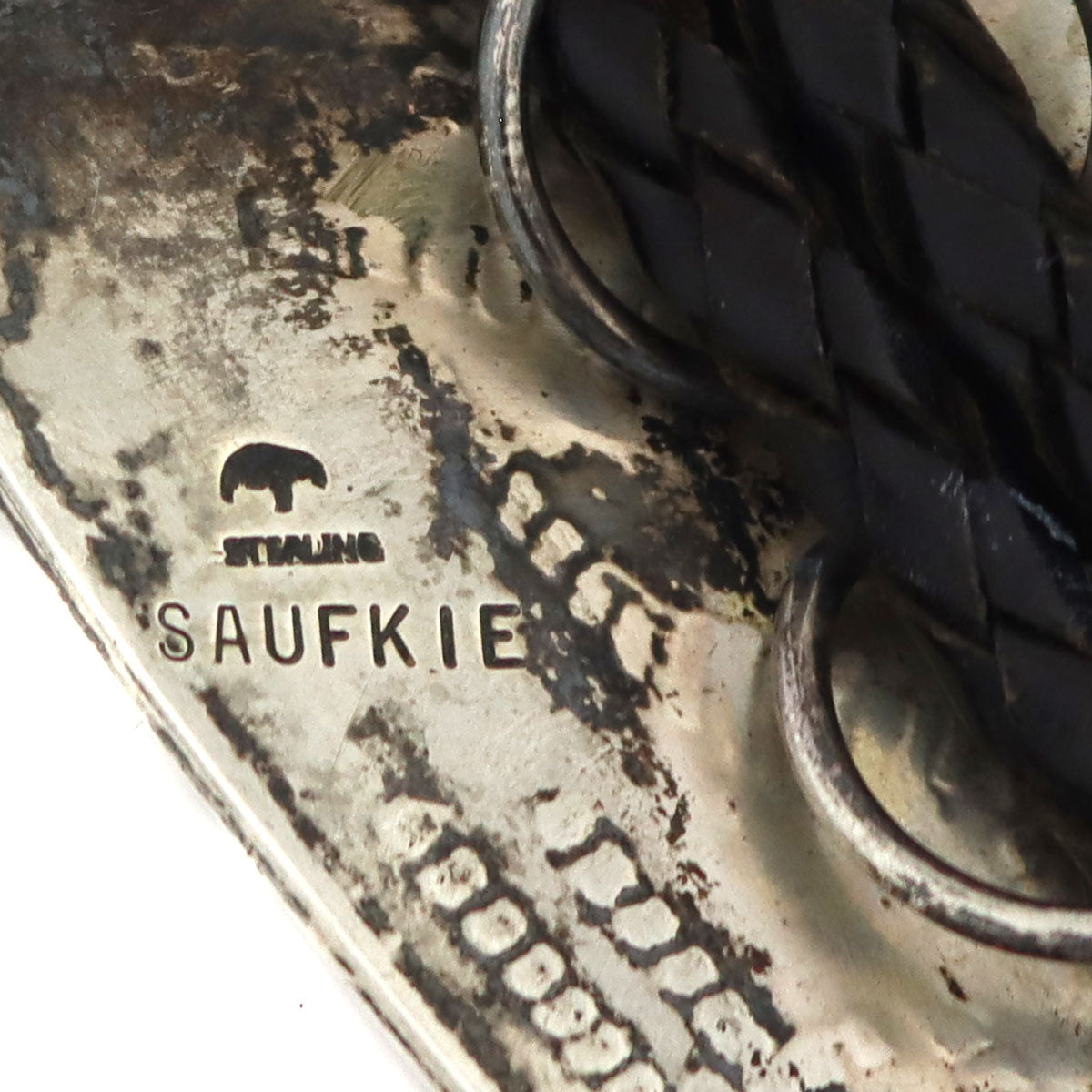 Lawrence Saufkie (1934-2011) - Hopi - Sterling Silver Overlay and Leat