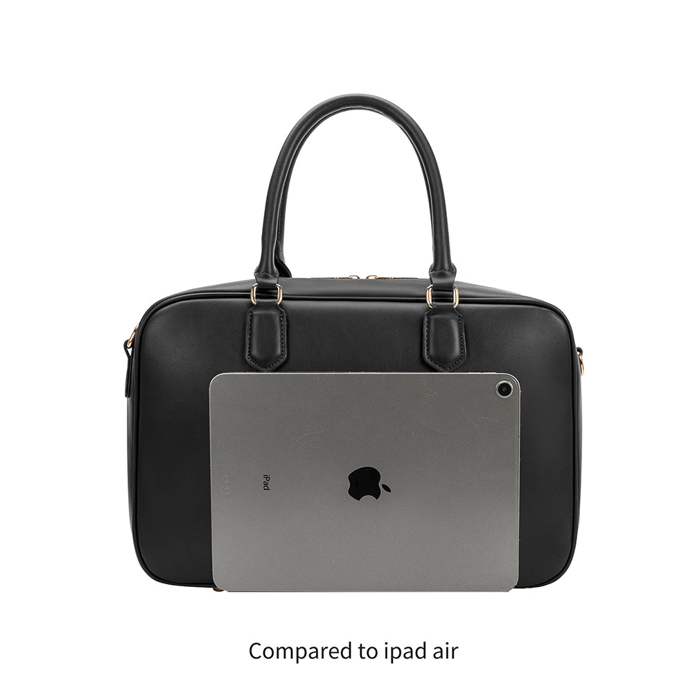 Teal Natasha Large Recycled Vegan Leather Top Handle Bag | Melie