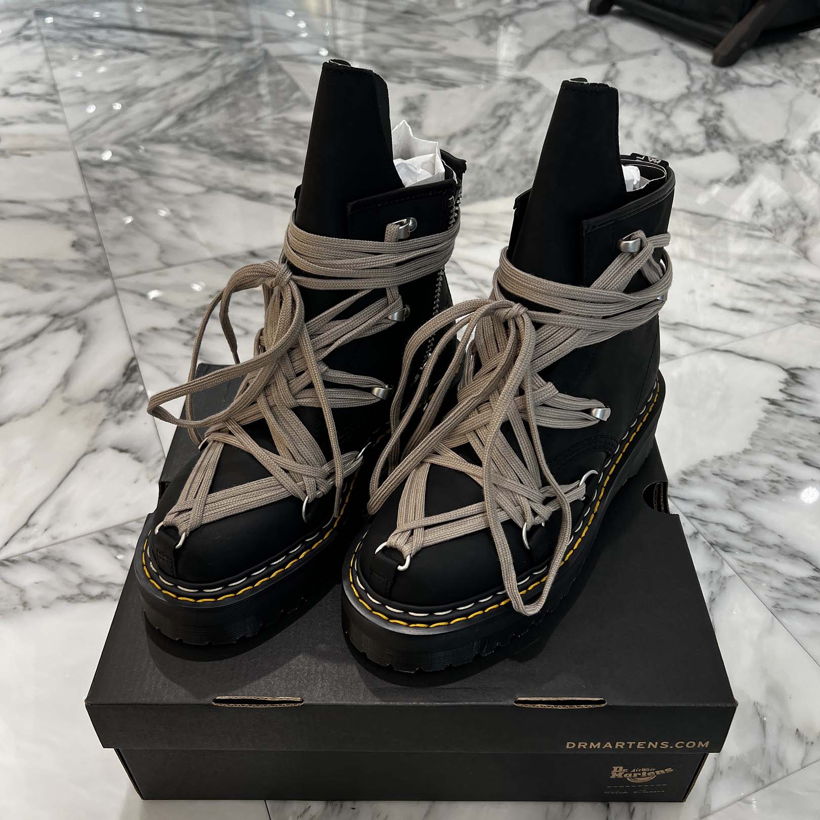 Rick Owens × Dr.Martens 1460 QUAD SOLE MEGALACE Boot DW02E68128001