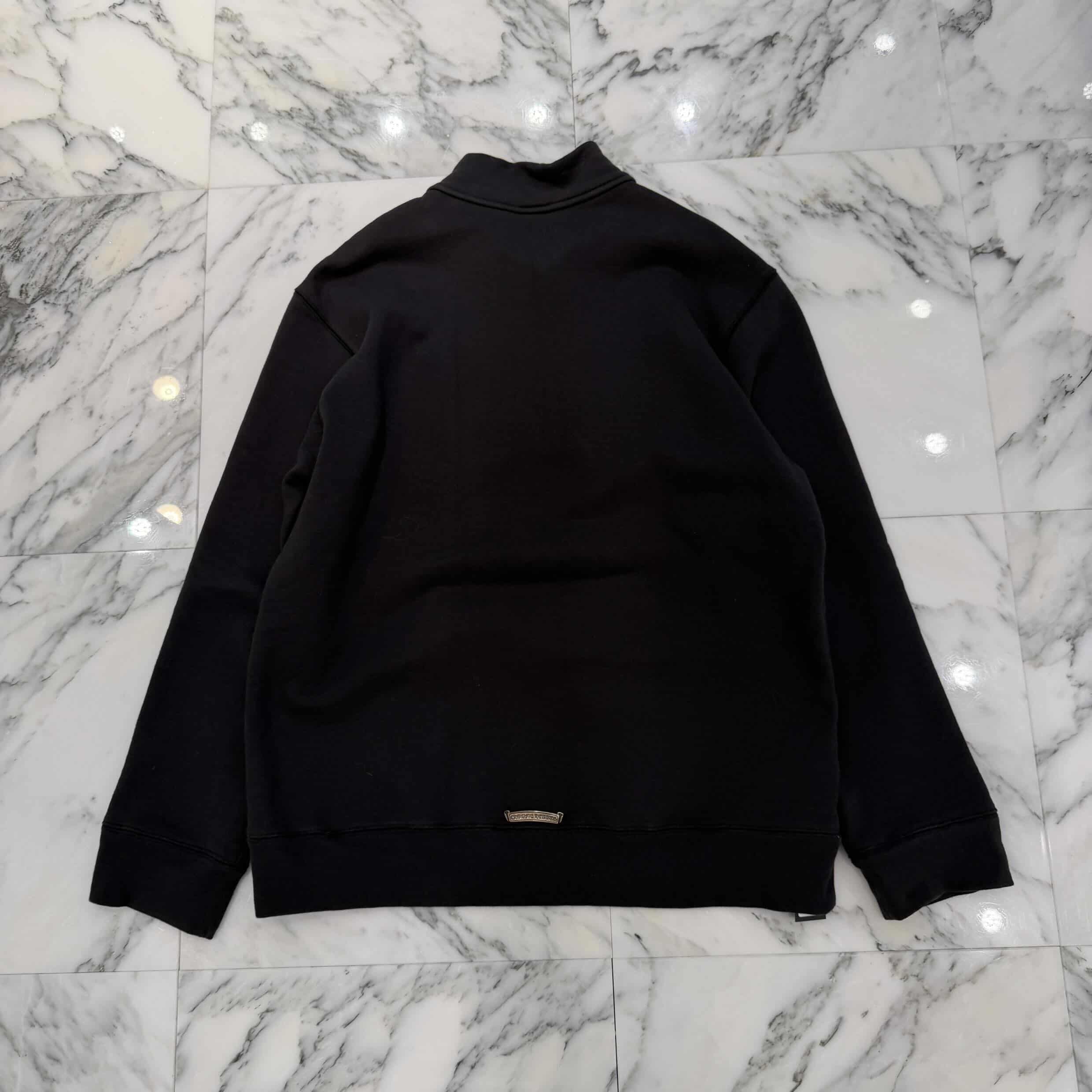 CHROME HEARTS Y NOT Cemetery Cross Leather Patch Half Zip