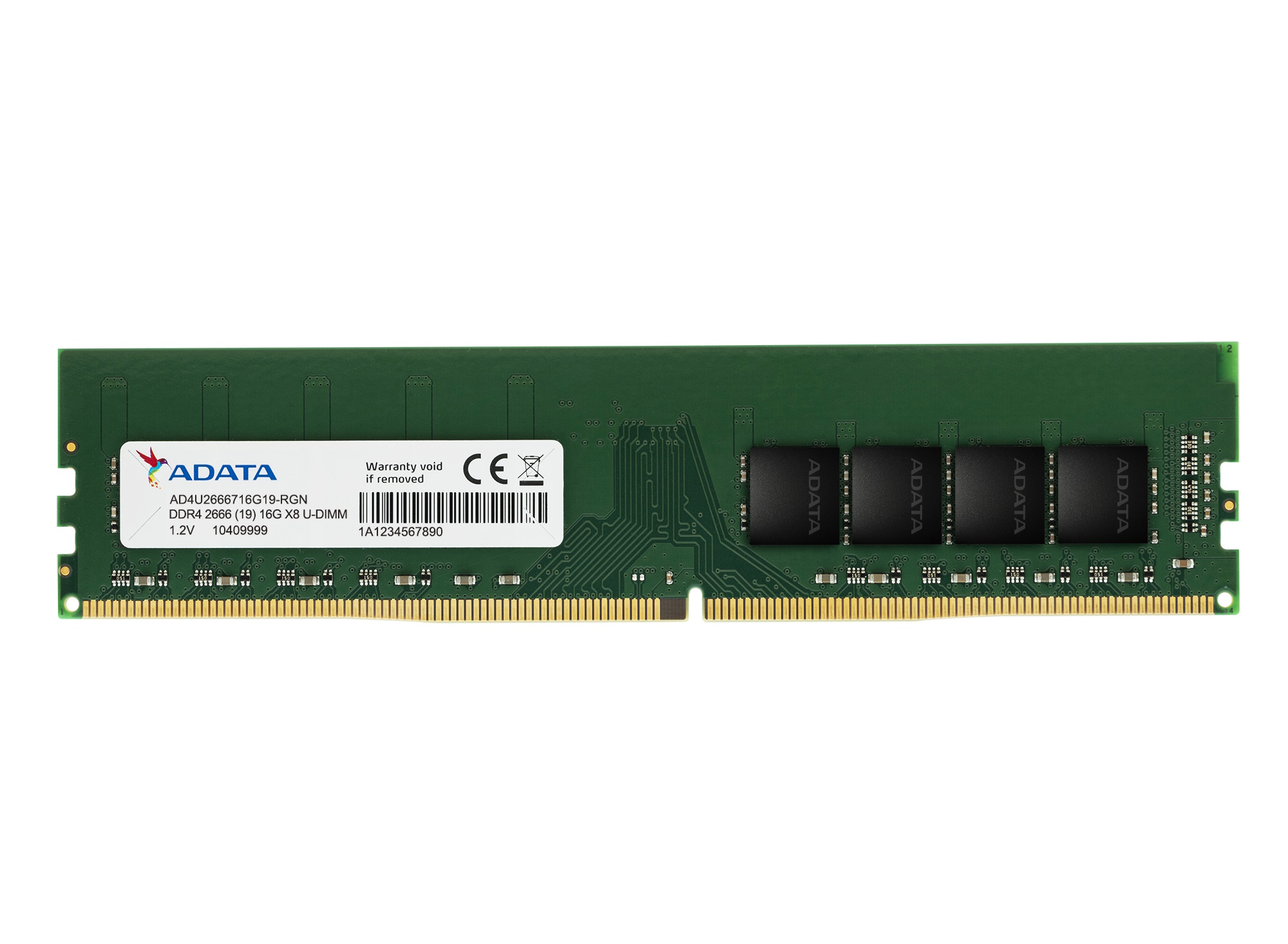 16GB AData DDR4 2666MHz PC4-21300 CL19 Desktop Memory (288-pin)