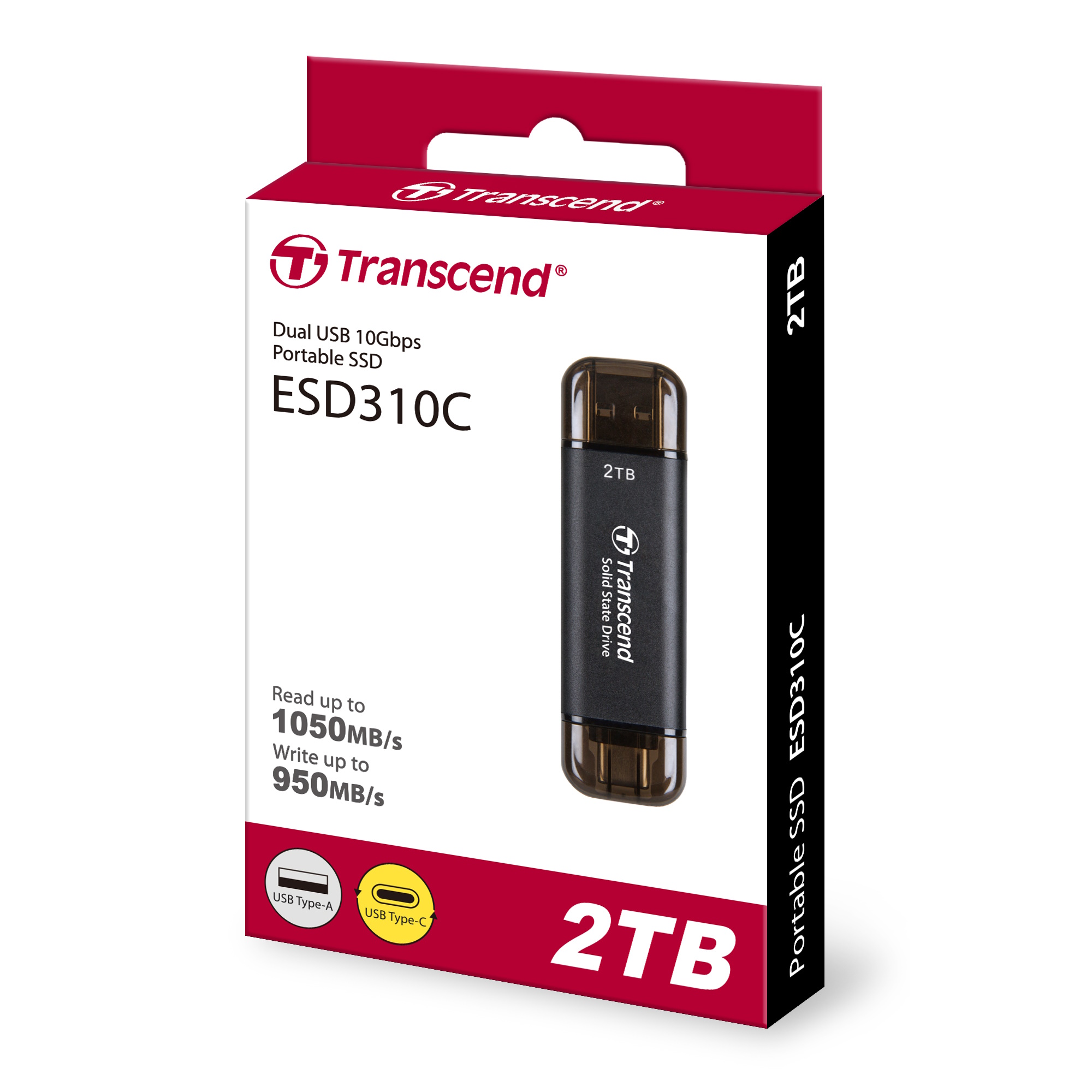 2TB Transcend ESD310C Dual USB Portable SSD (USB Type-A and Type-C)