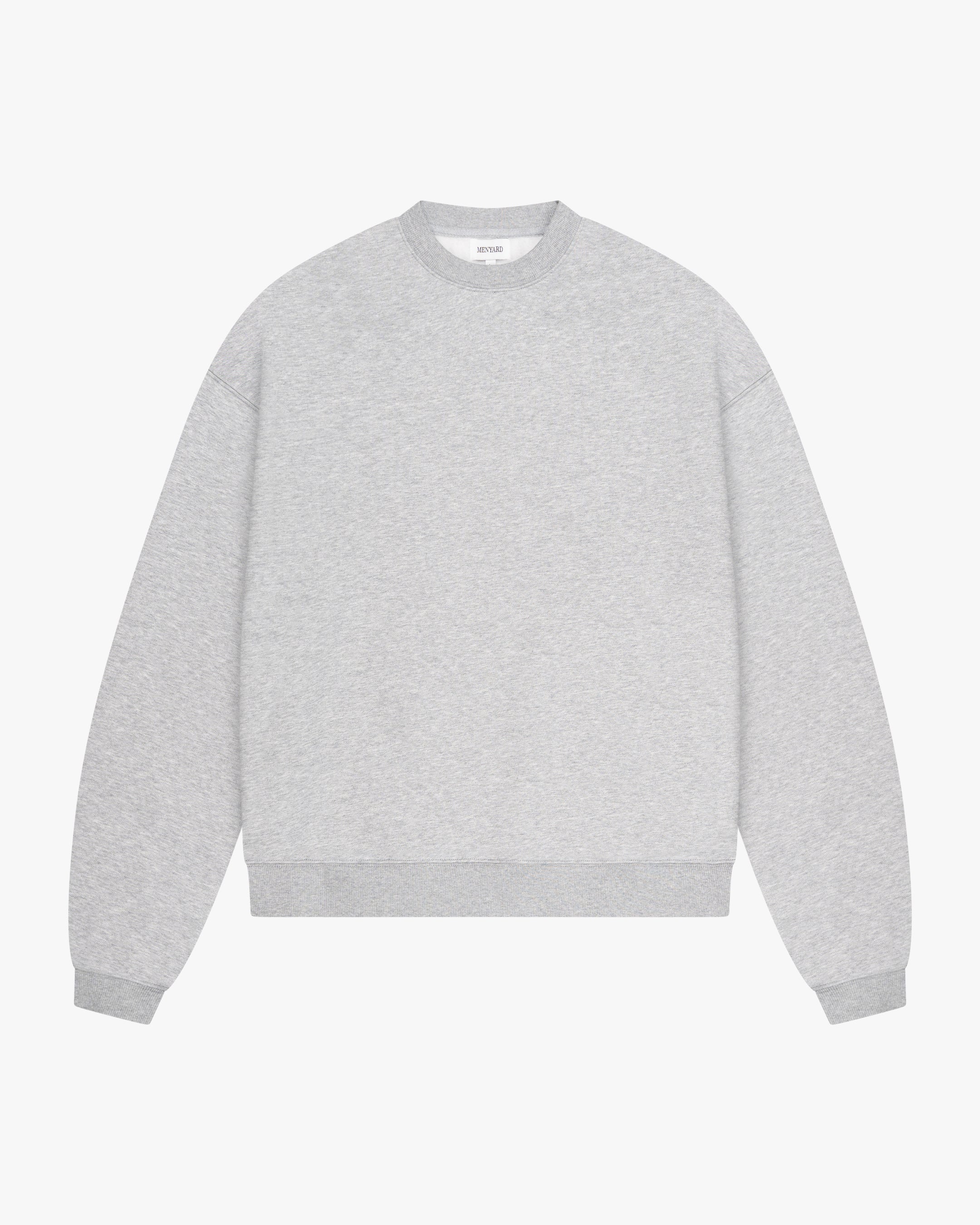 Signature Cotton Oversized Sweater - Grey Melee | Menyard ®