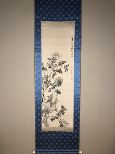 椿椿山 墨牡丹図｜古美術・掛け軸の販売・買取・鑑定-松本松栄堂