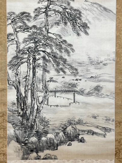 山本梅逸 倣元人水墨山水図｜古美術・掛け軸の販売・買取・鑑定-松本松栄堂