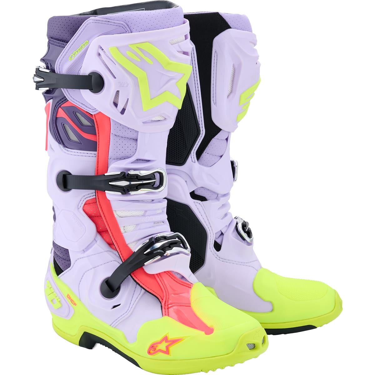 Alpinestars MX Boots Tech 10 Supervented Purple/Flo Yellow/Diva