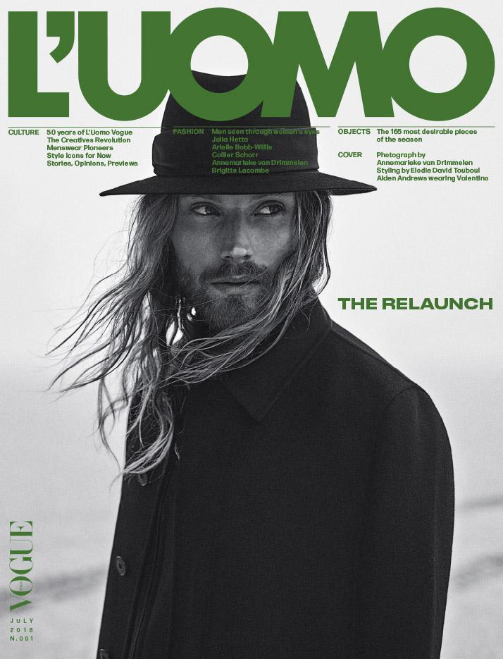 L' UOMO VOGUE Magazine July 2018 AIDEN ANDREWS The Relaunch Issue ENGL
