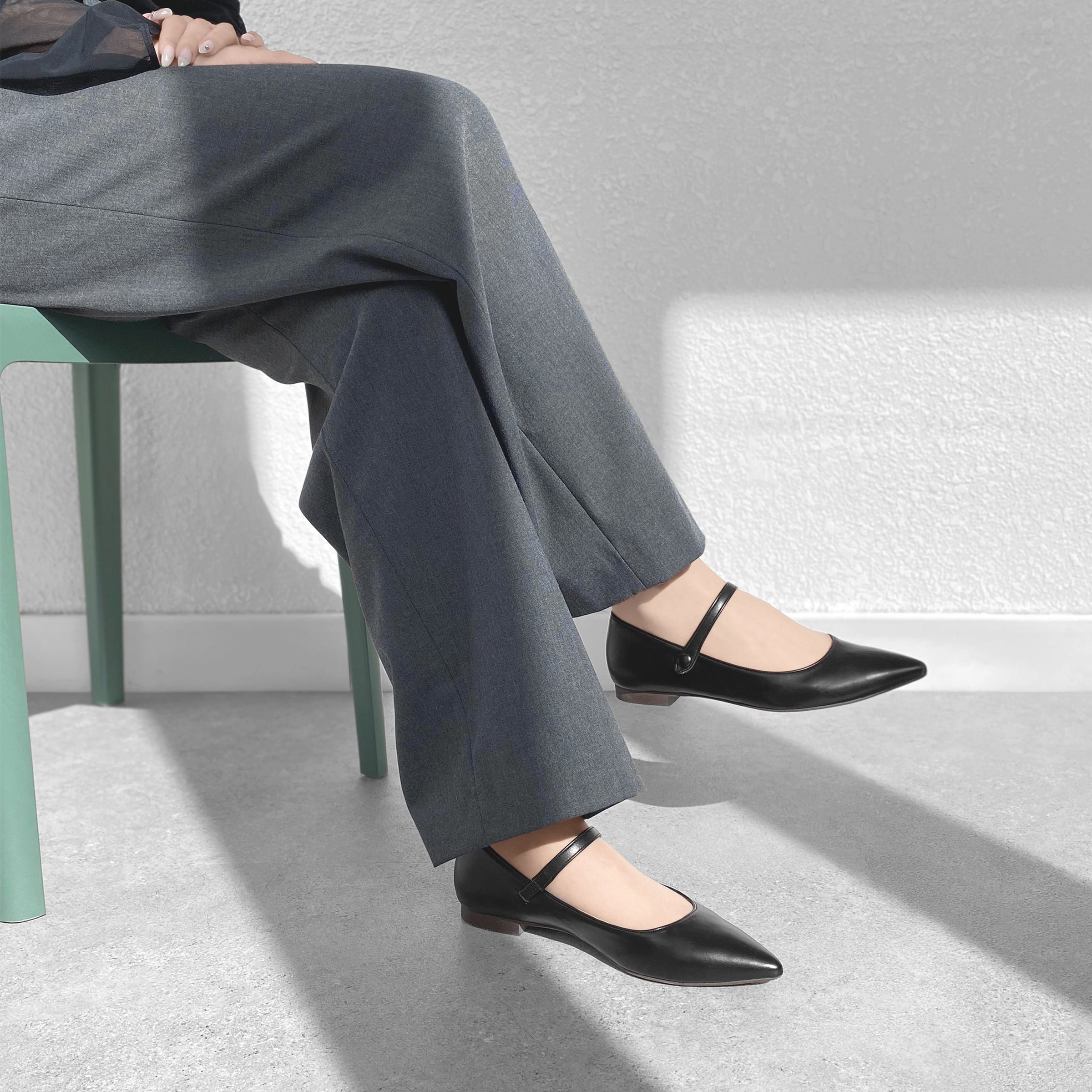 ラストワン30%OFF：2025SS：メリージェーン ストラップ フラット