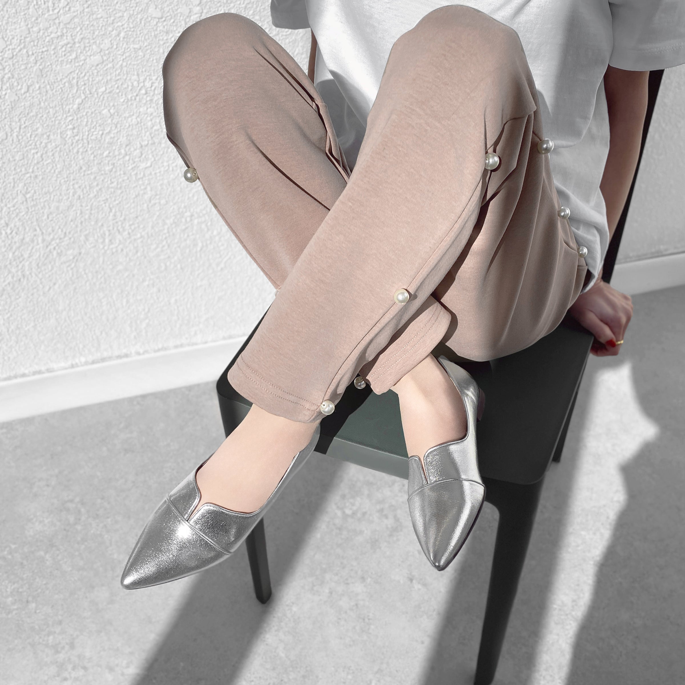 2026SSBI：ポインテッドトゥ フラット 切替ドレスシューズ（154