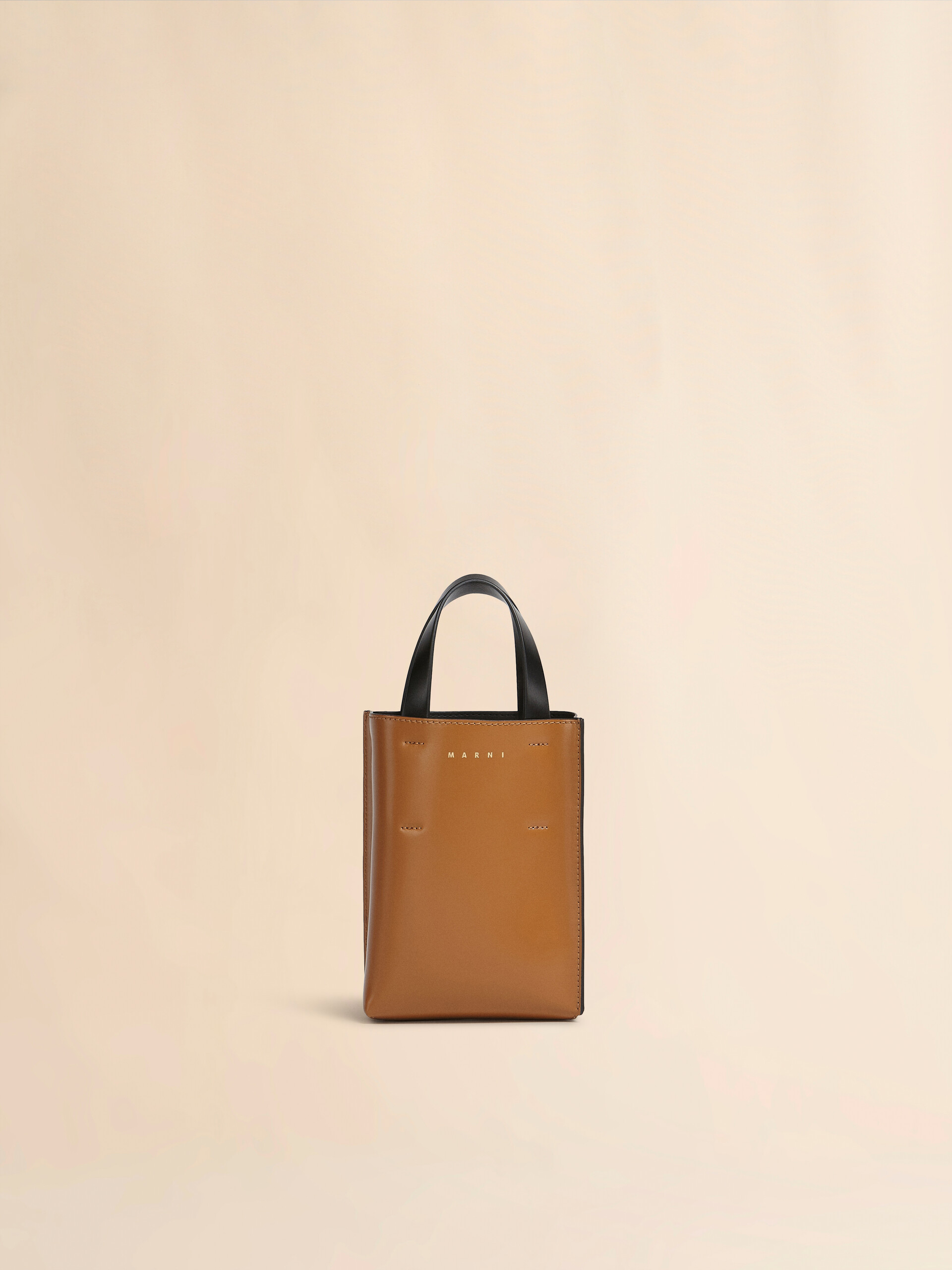 Museo Nano Bag in brown and black leather | Marni