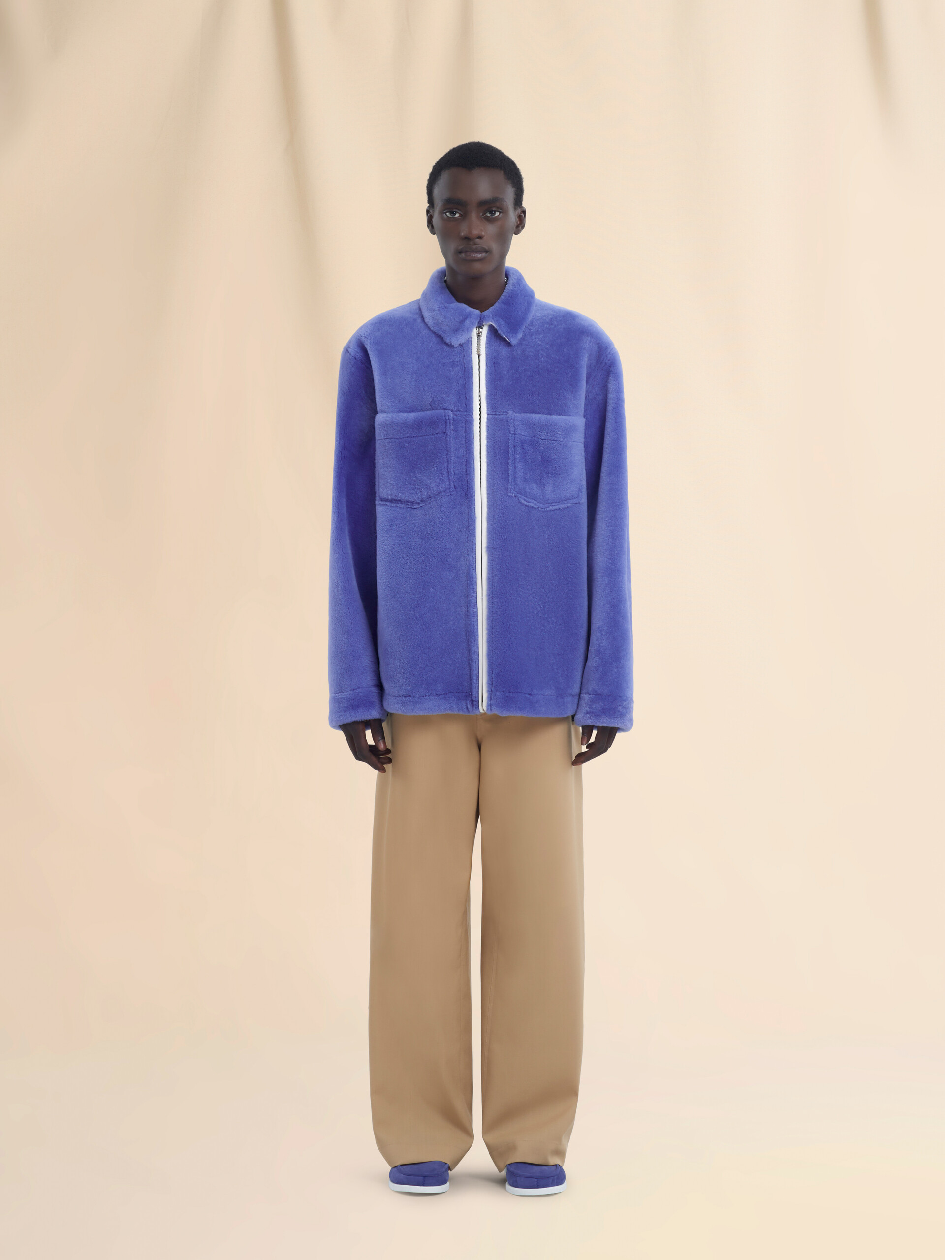 Light blue shaved shearling jacket | Marni