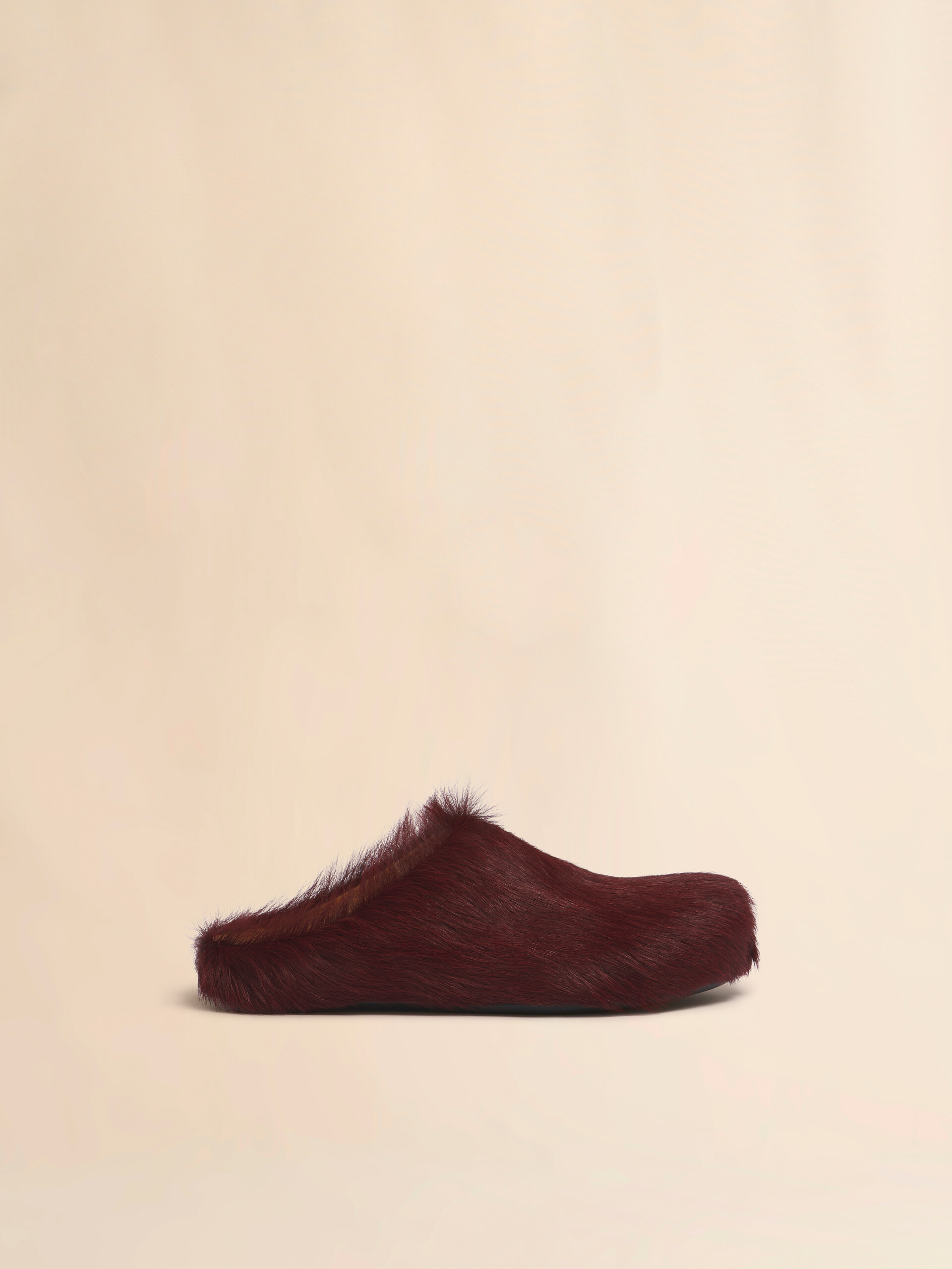 Black long hair calfskin Fussbett sabot | Marni