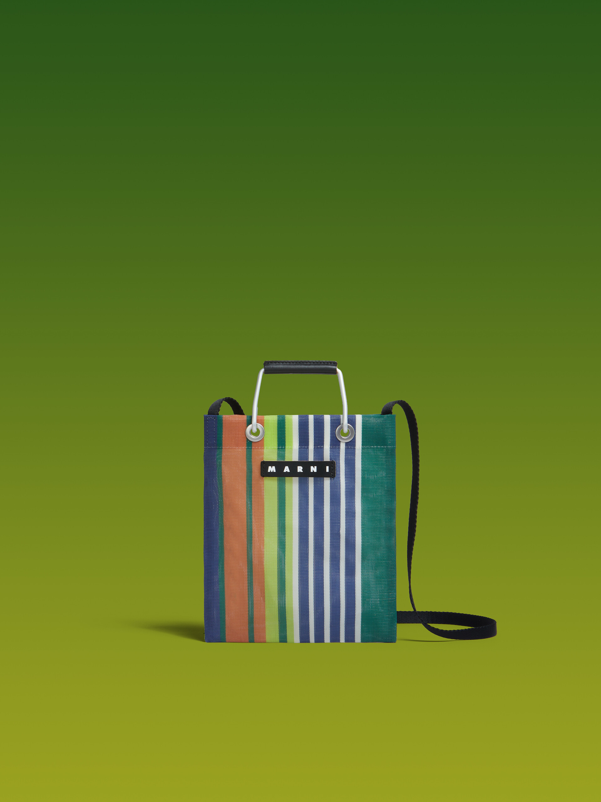 グリーンブルー(ターコイズ) MARNI MARKET STRIPE MINI SHOULDER BAG