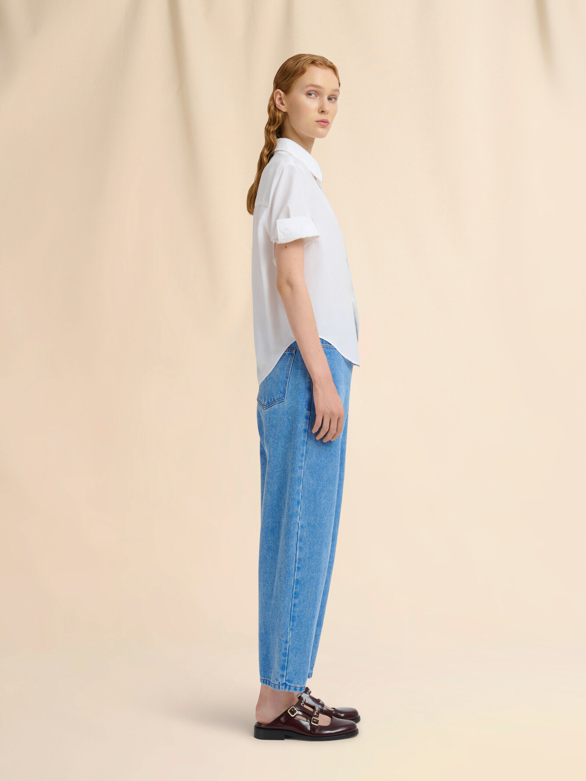 Blue organic denim carrot jeans | Marni