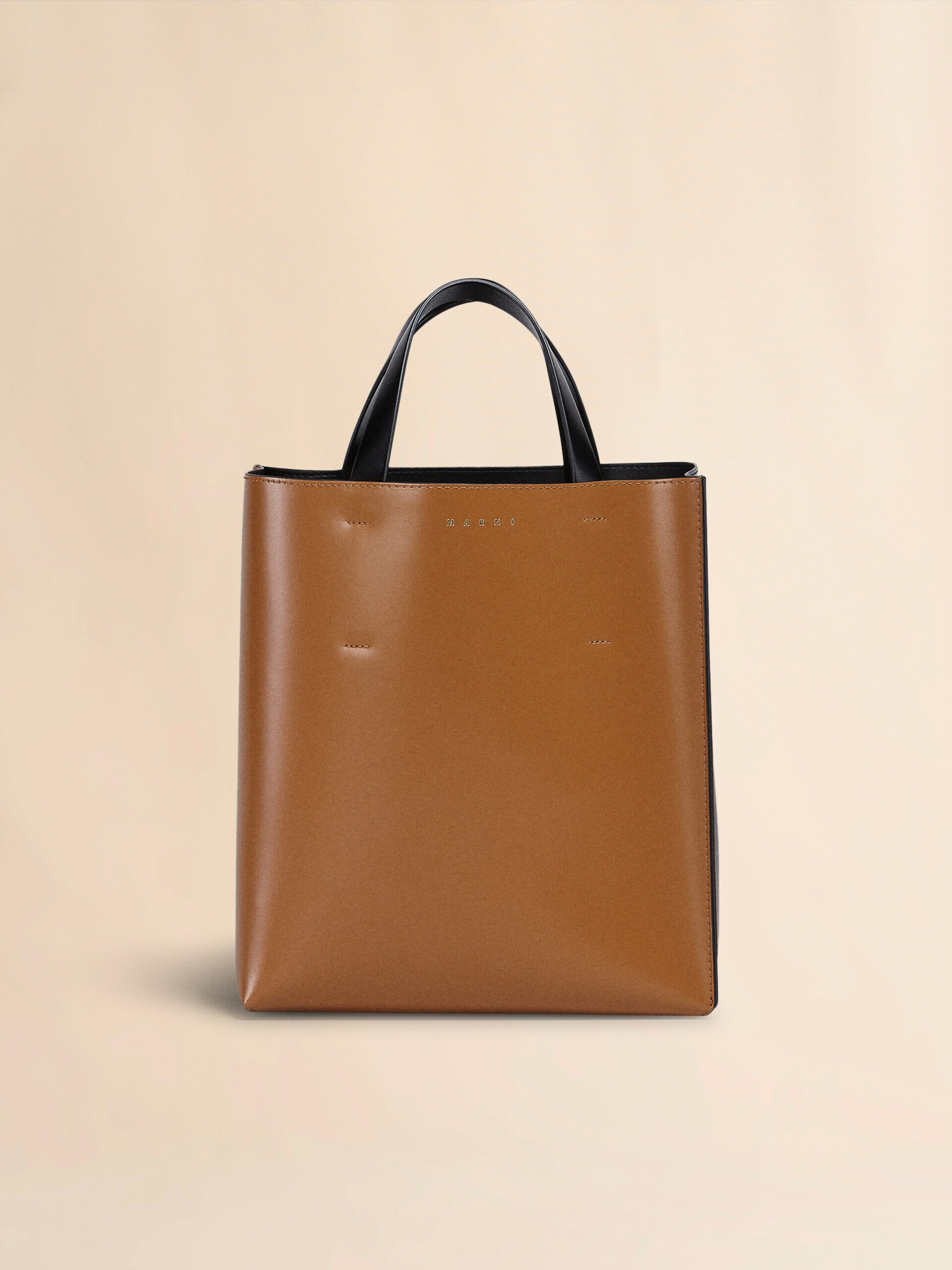 ブラウン&ブラック レザー製 MUSEOスモールバッグ | Marni