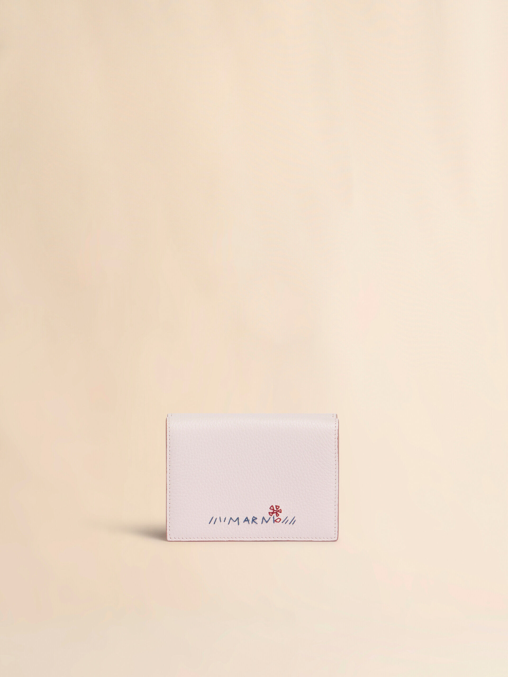 ピンク レザー製三つ折りウォレット、マルニメンディング入り | Marni