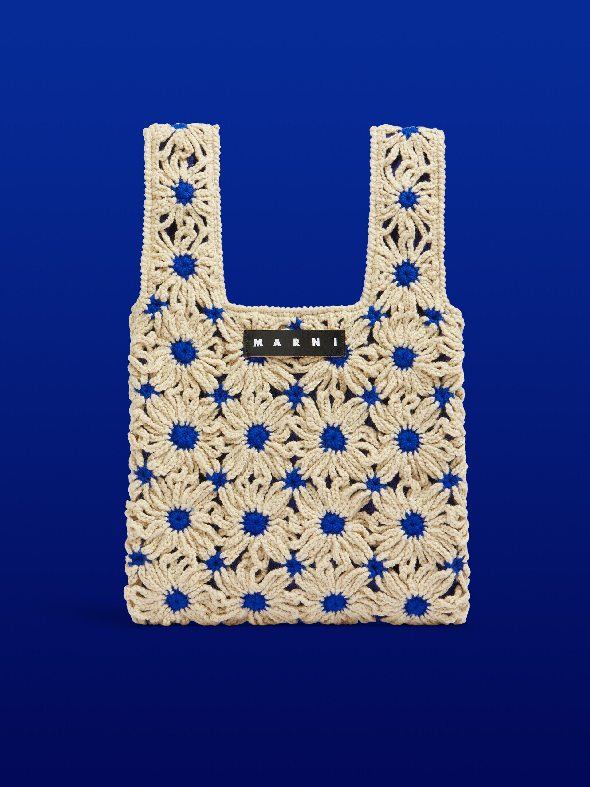 ベージュ ブルー クロシェ製 MARNI MARKET FISHバッグ | Marni