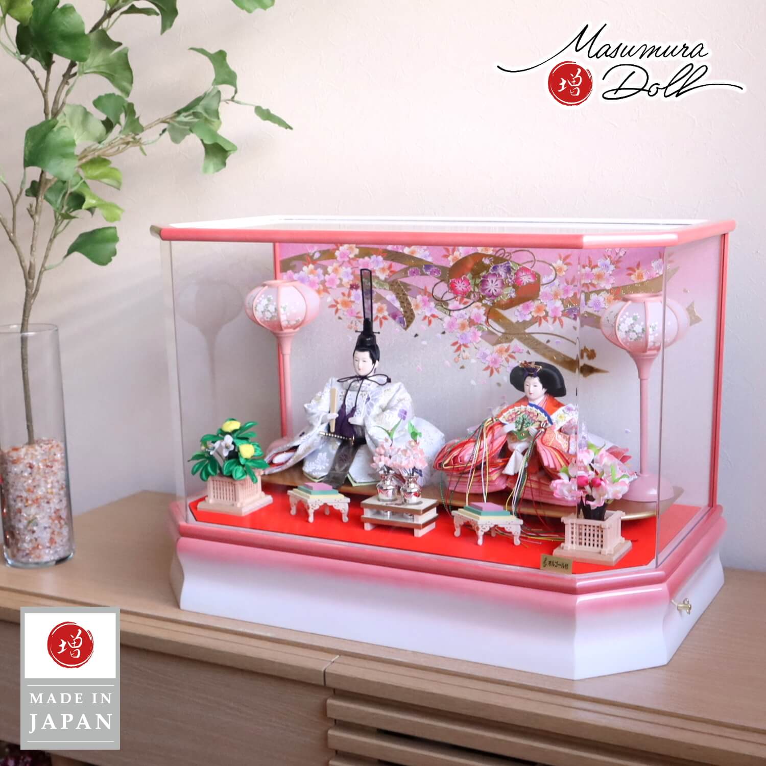 残りわずか【特別セール商品】【日本製】親王 桜金襴衣装 ☆ 六角