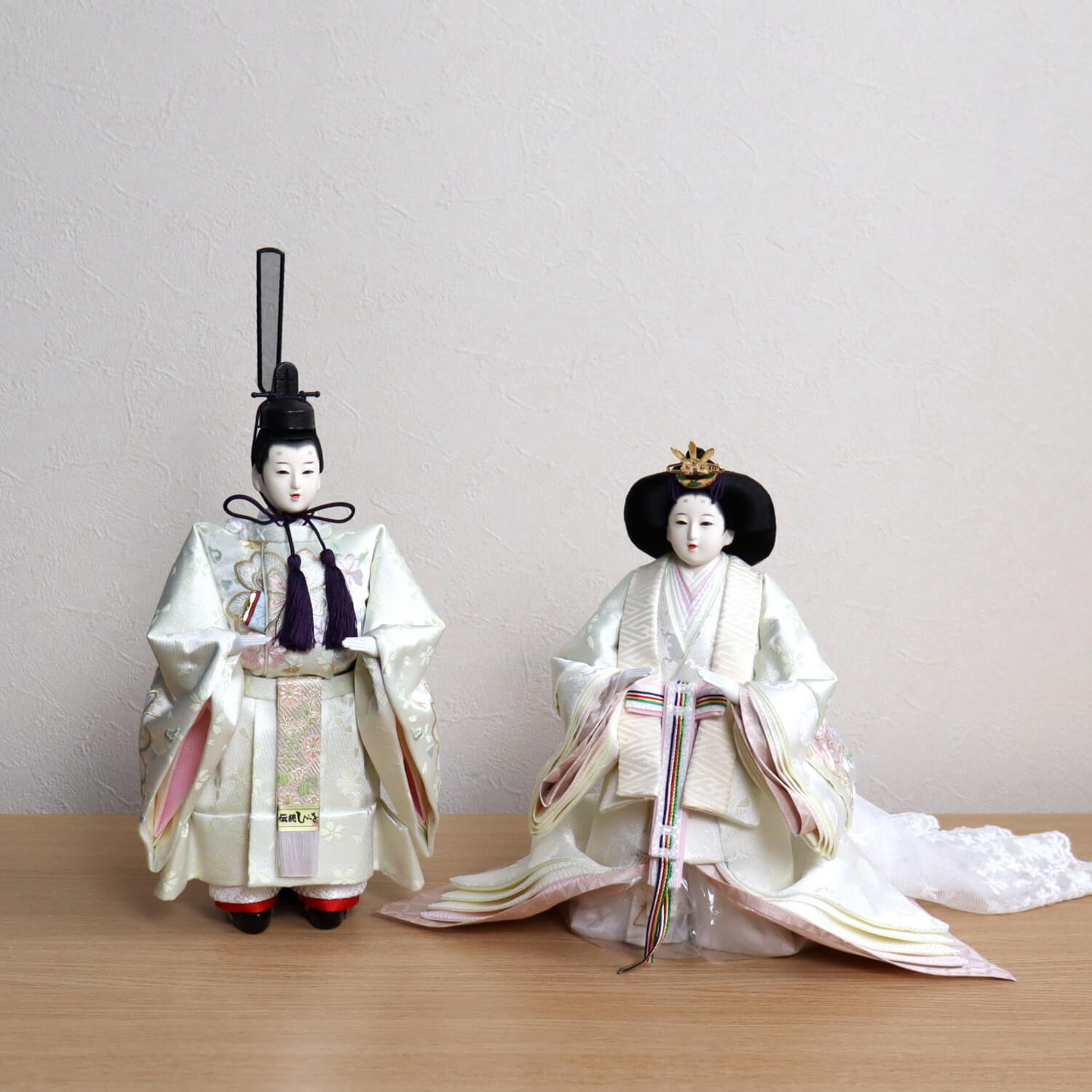 内閣総理大臣賞受賞作家 松宝作 三五親王 立雛 純白織物 雪輪に桜 本