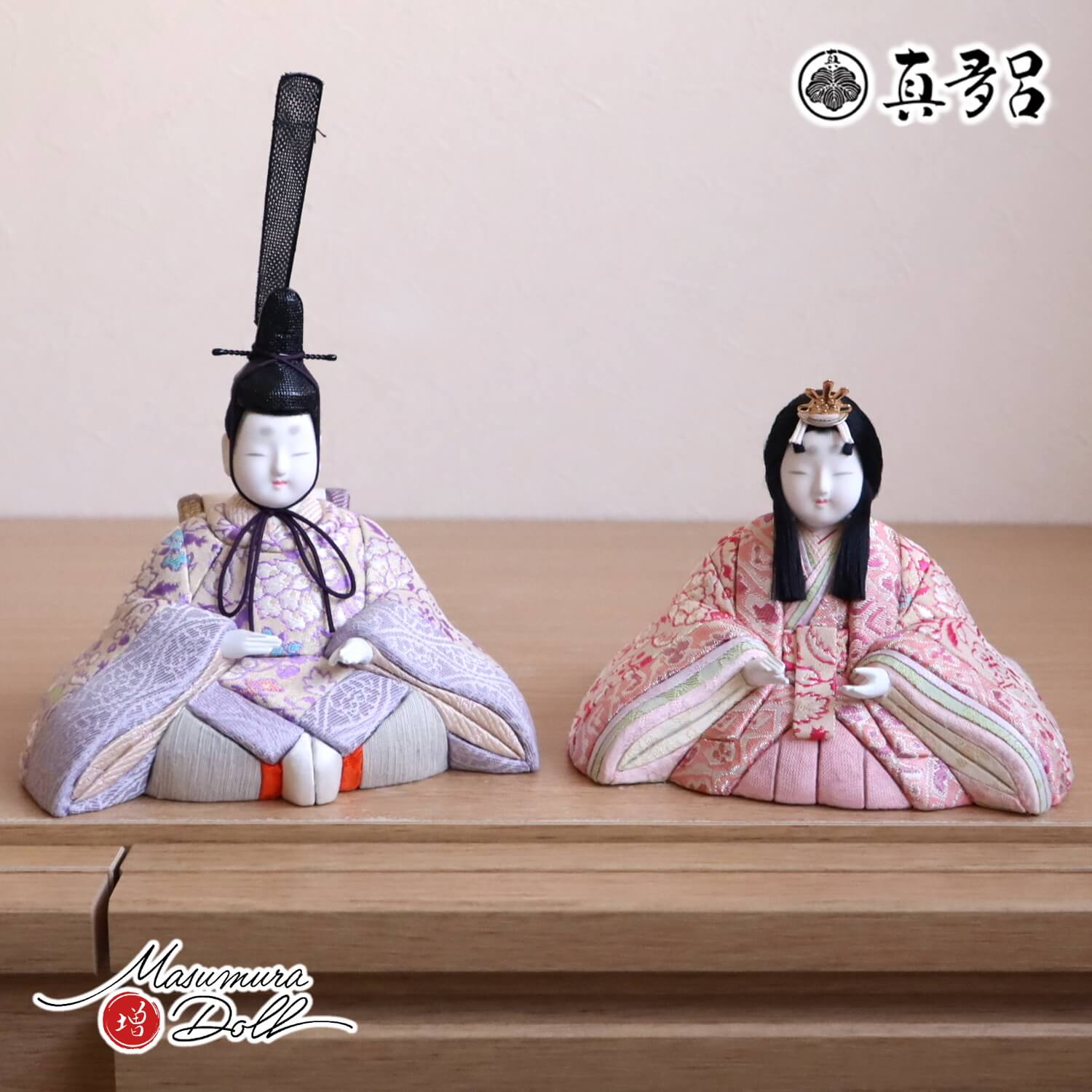 伝統的工芸品 三世・金林真多呂作 花純雛 正絹西陣織 37A 月-tsuki