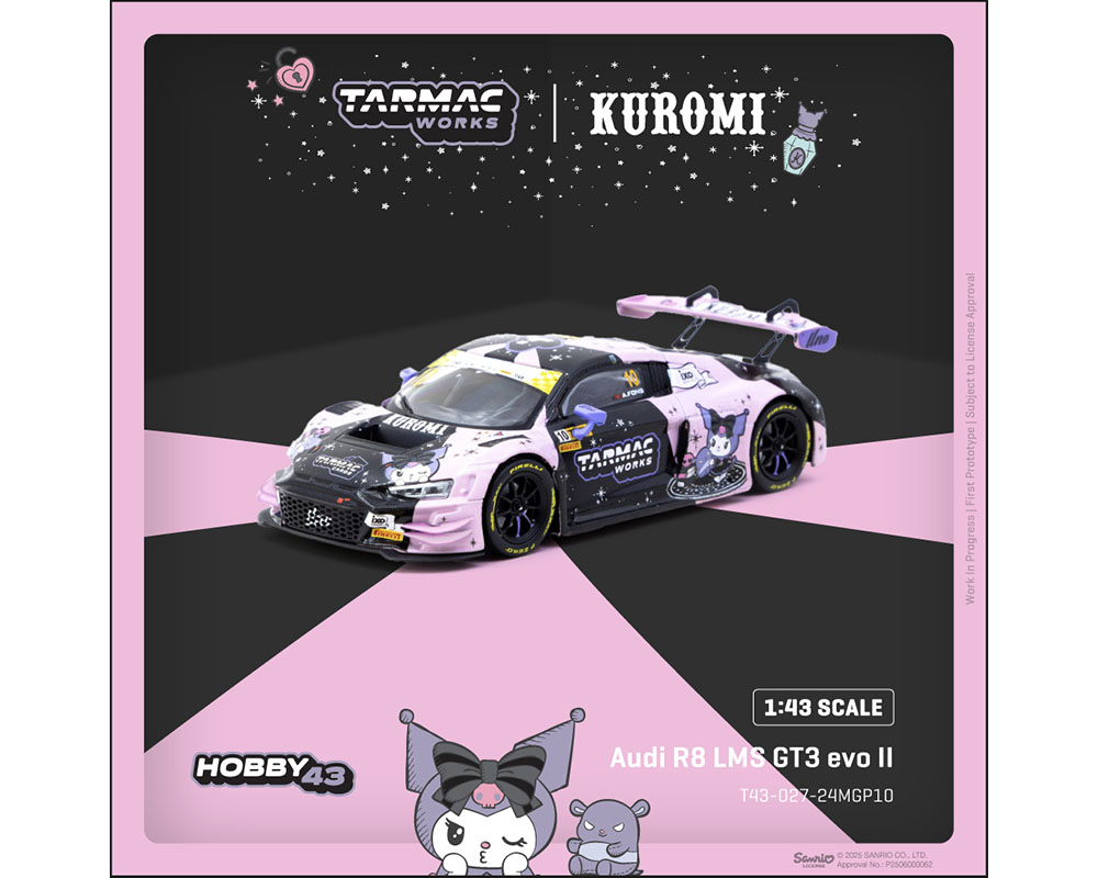 Preorder) Tarmac Works 1:43 Kuromi Audi R8 LMS GT3 evo II Macau GT