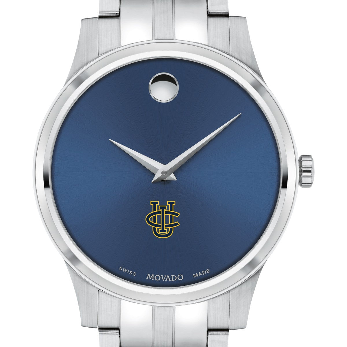 UC Irvine Men's Movado Stainless Steel Watch with Blue Dial | M