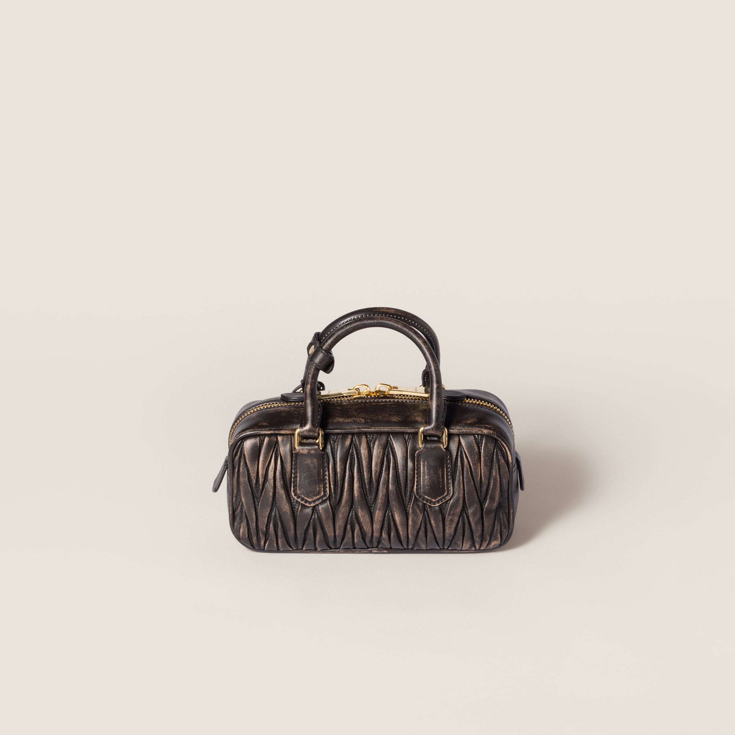 Coffee Arcadie Matelassé Nappa Leather Bag | Miu Miu