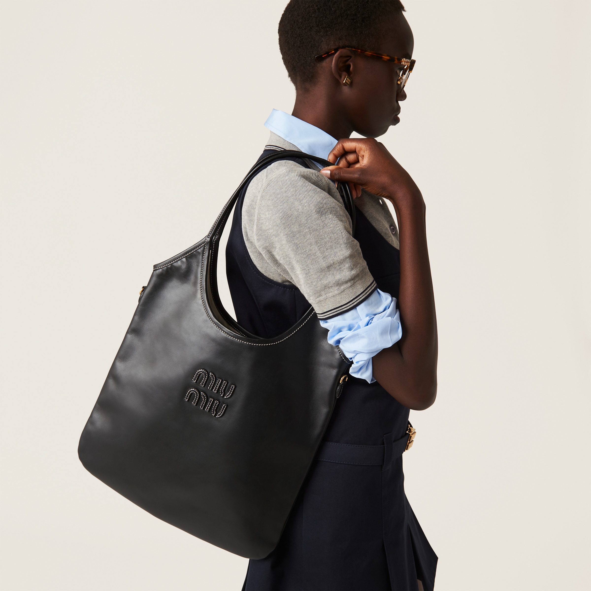 Black Ivy Leather Bag | Miu Miu