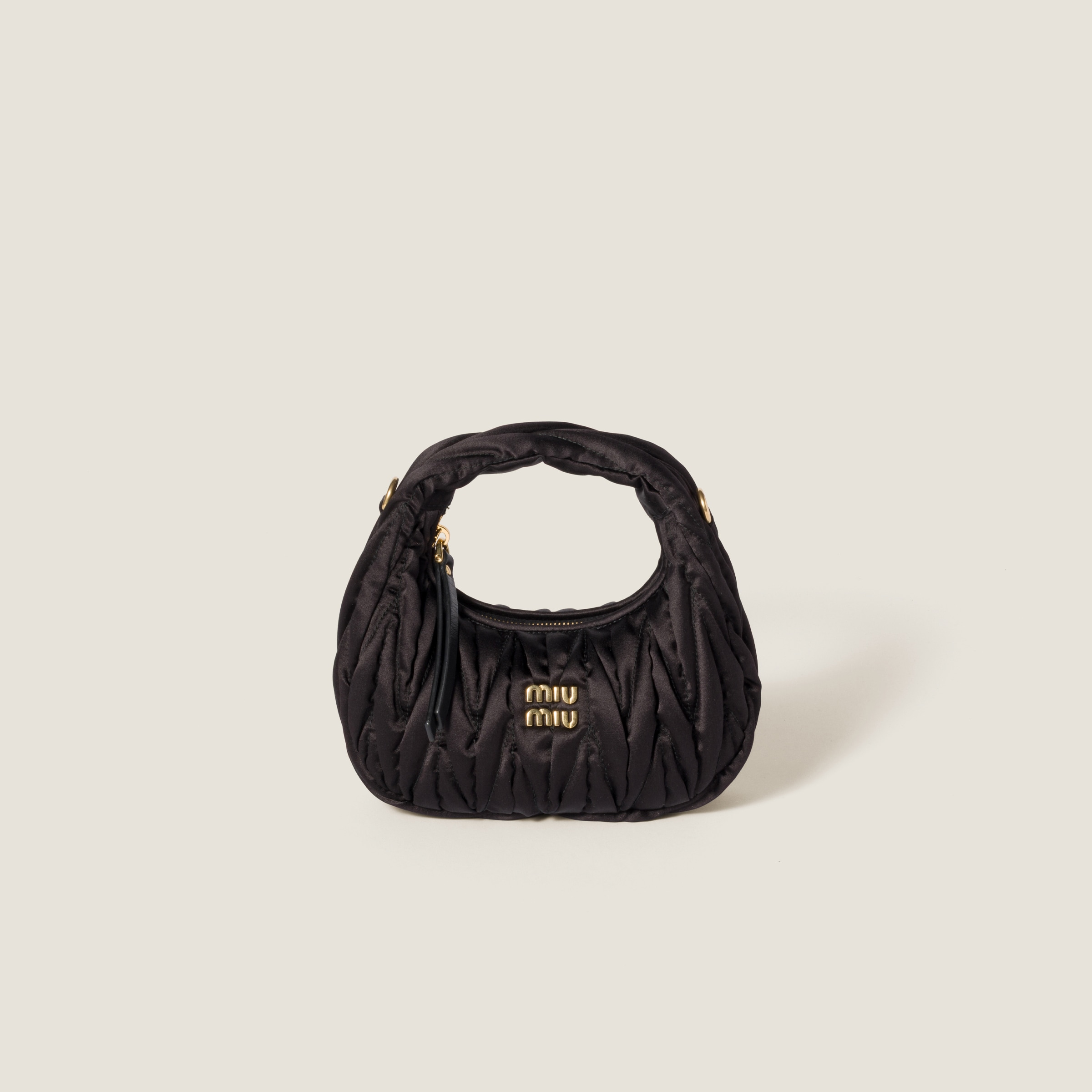 Black Wander Embroidered Duchesse Mini-bag | Miu Miu