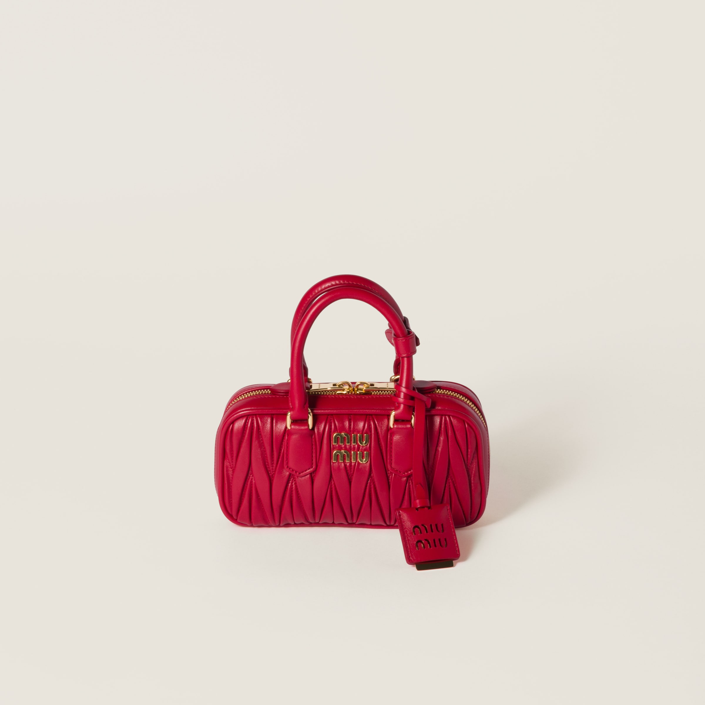 Red Arcadie Matelassé Nappa Leather Mini-bag | Miu Miu