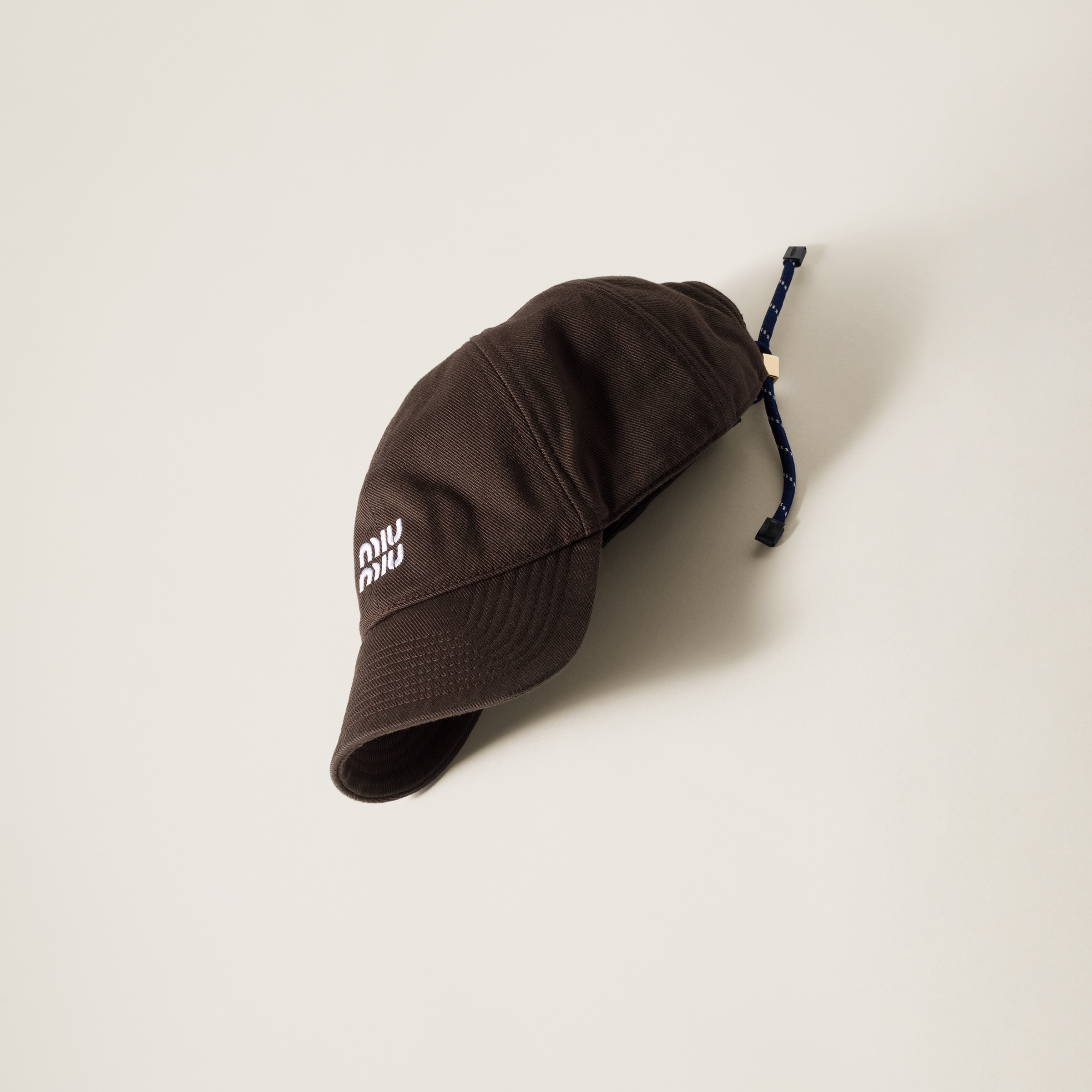 Dark Brown/iris Denim Baseball Cap | Miu Miu