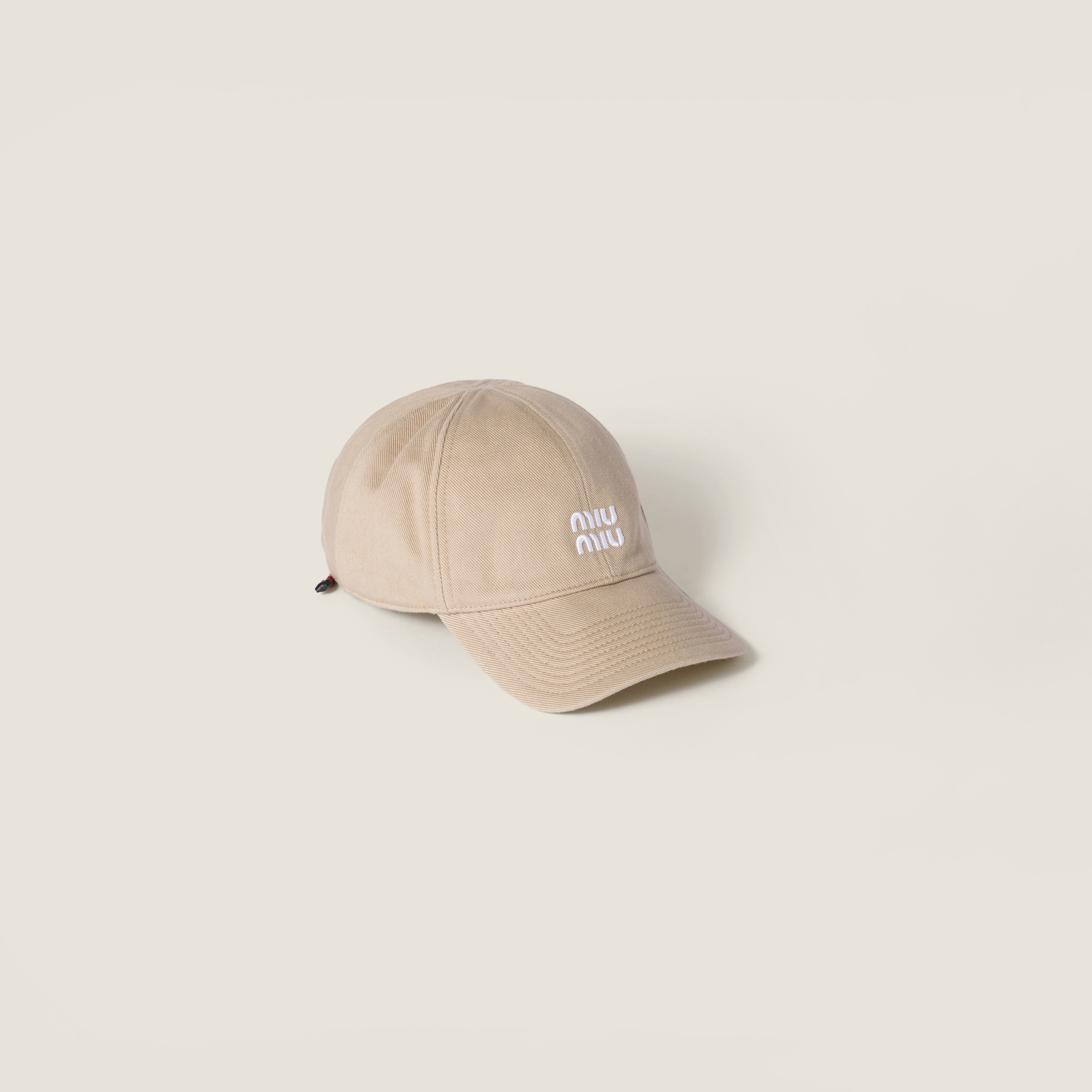 Beige/amaranth Denim Baseball Cap | Miu Miu
