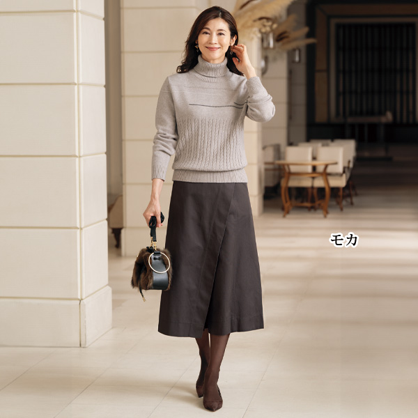 巻きスカート風ワイドパンツ | 京都通販ミセスのファッション館・本店