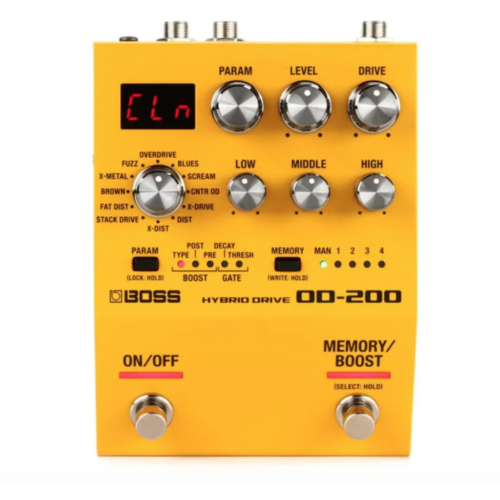Boss OD-200 - Hybrid Drive Overdrive/Distortion Effects Pedal - Yellow