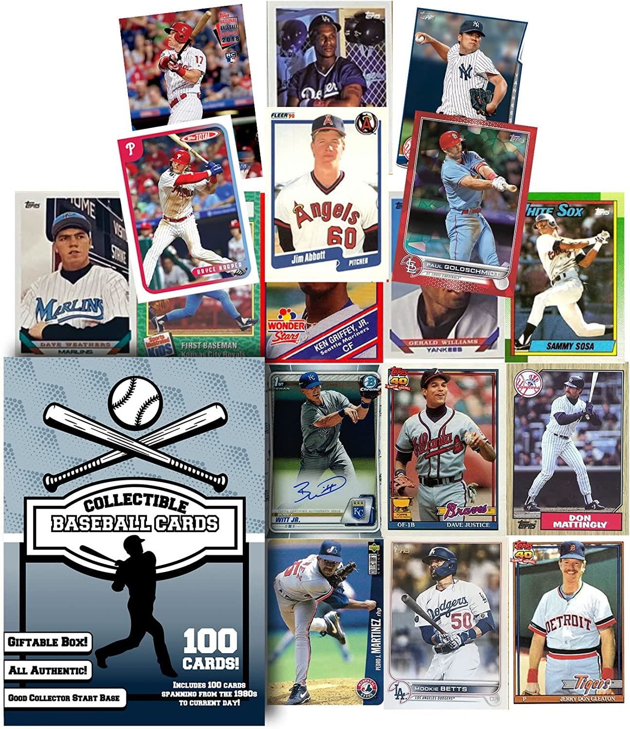 Baseball Trading Collector Cards 100ct Assorted Players Superstars