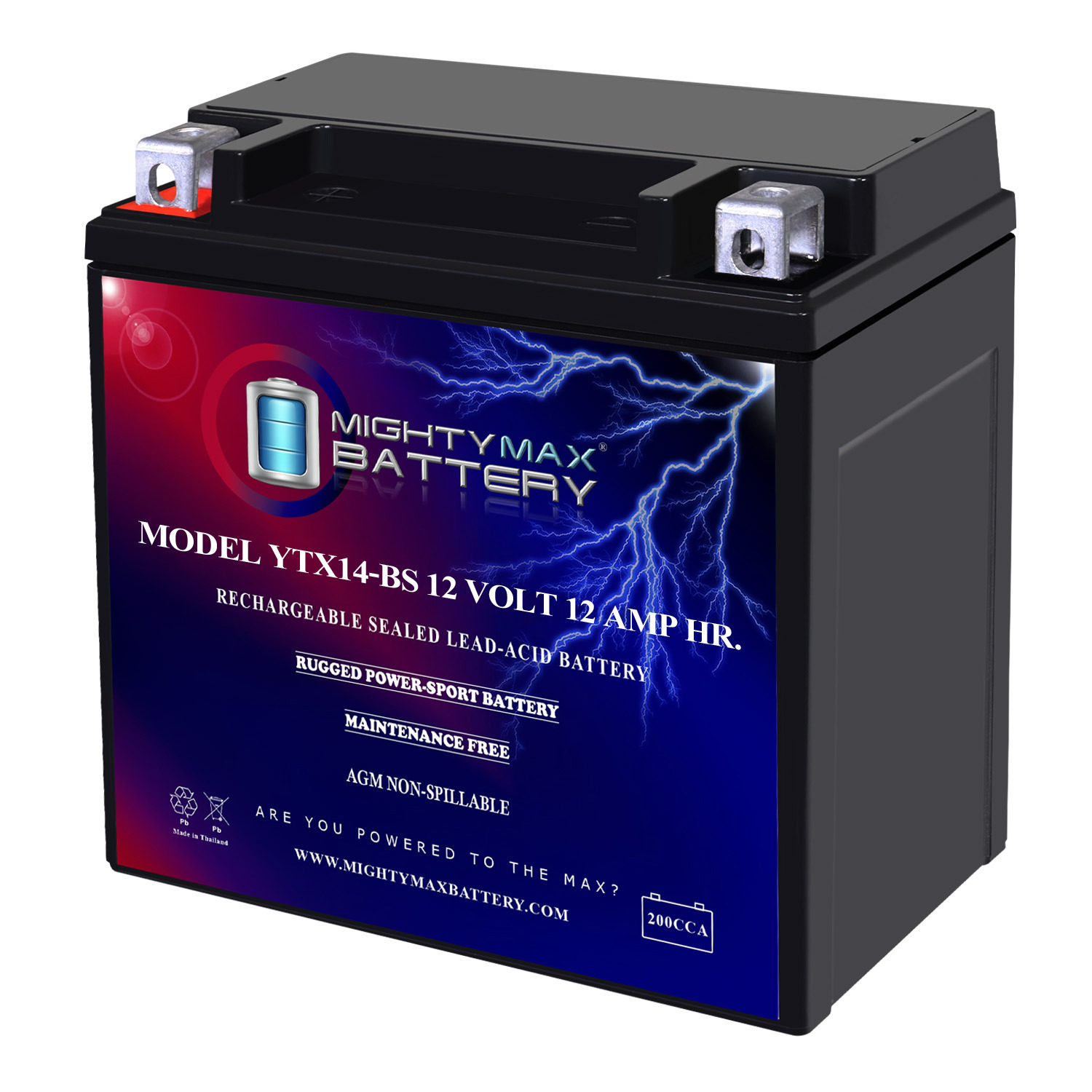 YTX14-BS REPLACEMENT BATTERY FOR KAWASAKI NINJA ZX12R ZX14 VN800