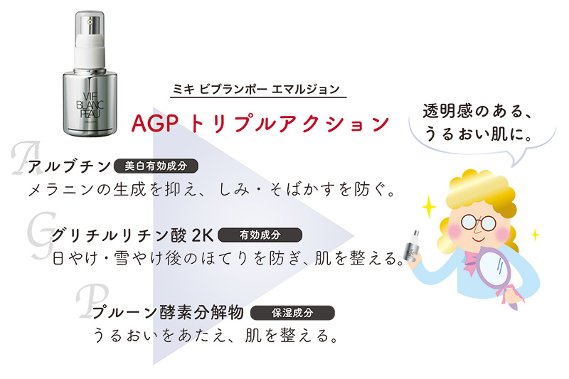 透明感のあるキメの整った肌へ。ミキ ビブランポー エマルジョン