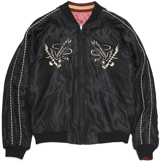 東洋スカジャン「BLACK EAGLE×LANDSCAPE」サテンキルトスカ・NO-257