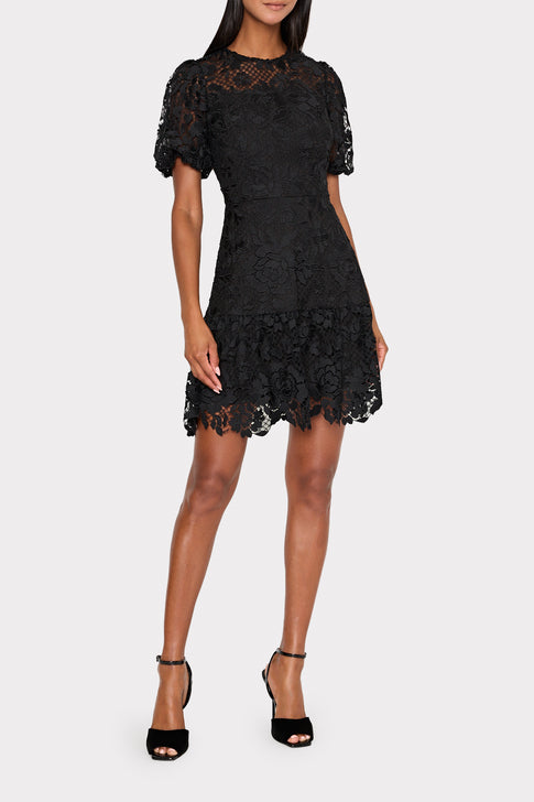 Yasmin Rose Mosaic Mini Dress in Black | MILLY