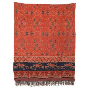 ポイント10倍】【送料無料】インドネシア スンバ島イカット 大 赤